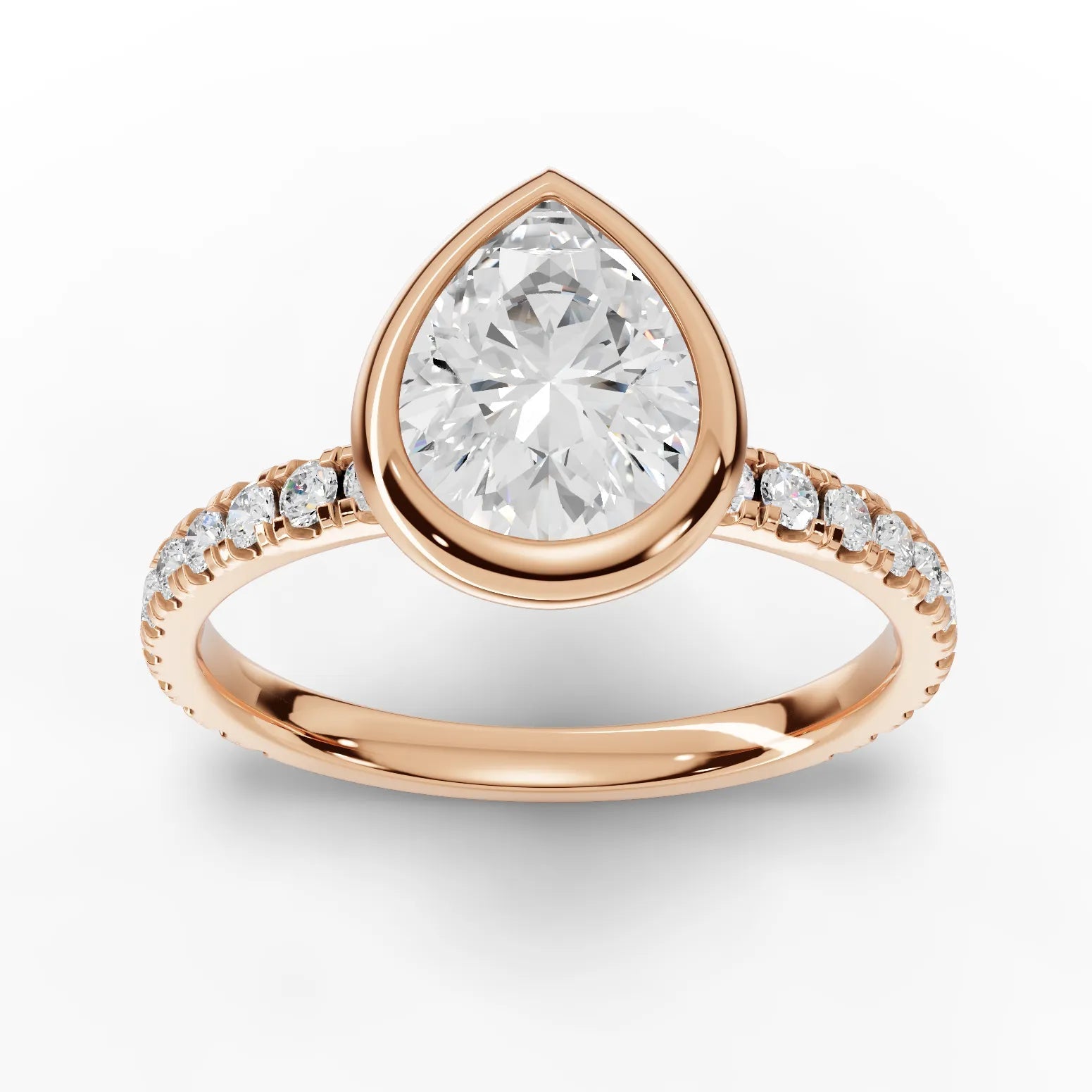 1.9CT Pear Lab Diamond Accent Engagement Ring - Buvea Jewels