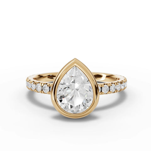1.9CT Pear Lab Diamond Accent Engagement Ring - Buvea Jewels