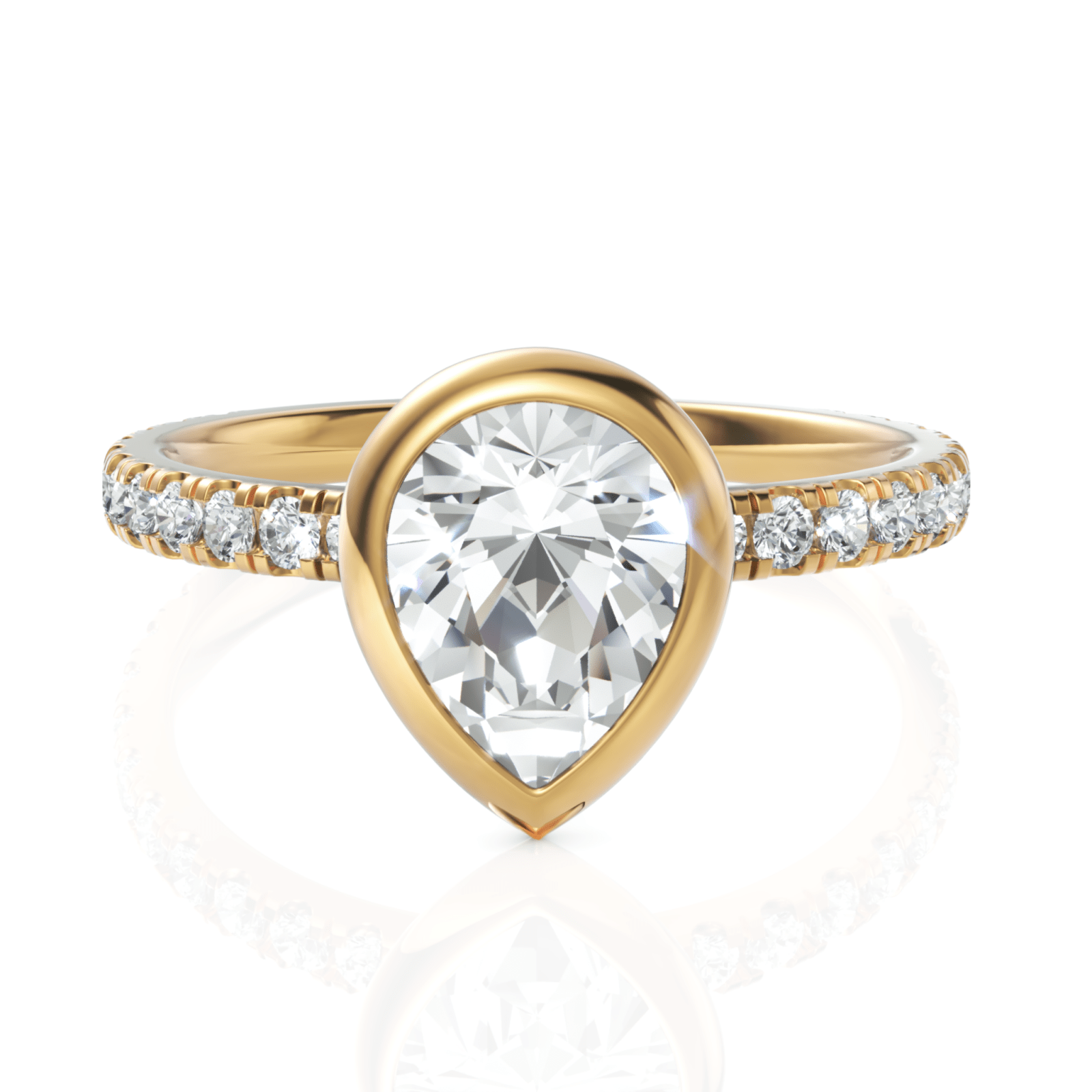 1.9CT Pear Lab Diamond Accent Engagement Ring - Buvea Jewels