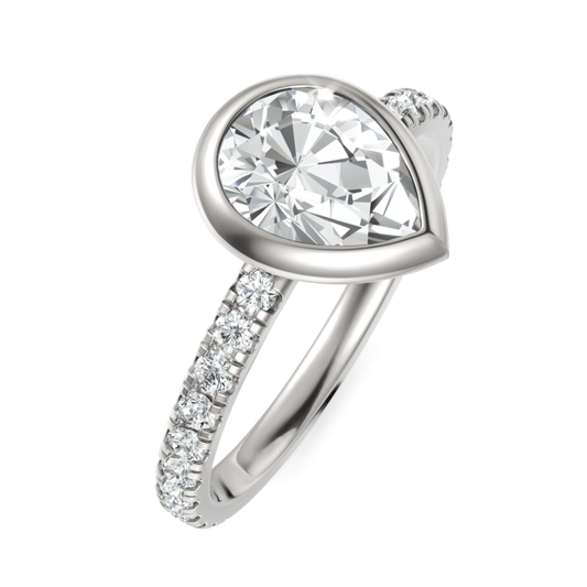 1.9CT Pear Lab Diamond Accent Engagement Ring - Buvea Jewels