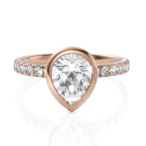 1.9CT Pear Lab Diamond Accent Engagement Ring - Buvea Jewels