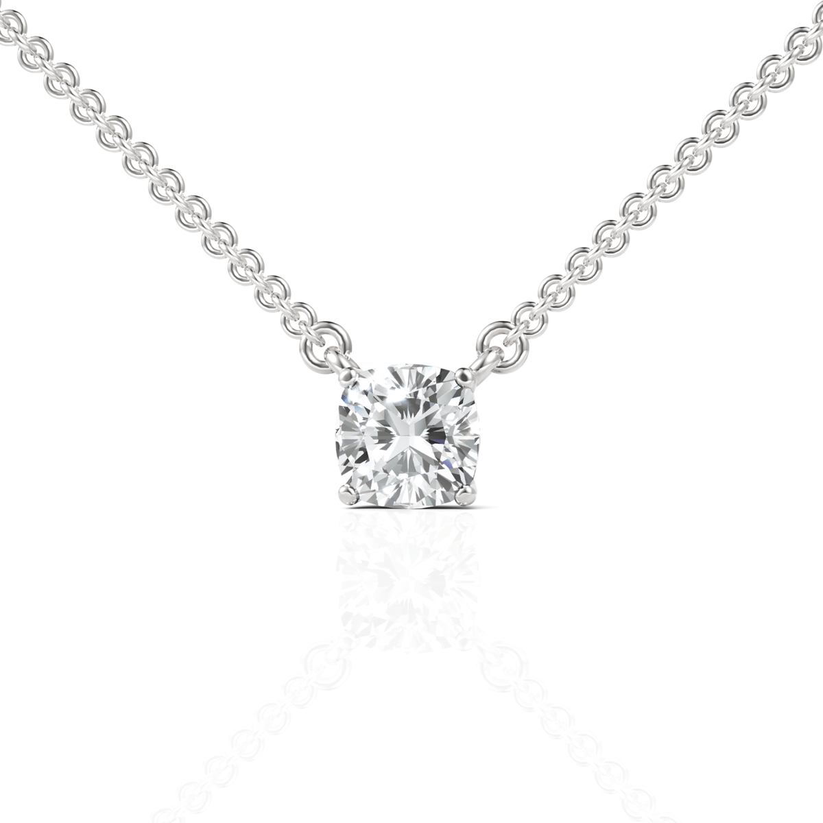 1CT Cushion Lab Diamond Solitaire Pendant - Buvea Jewels