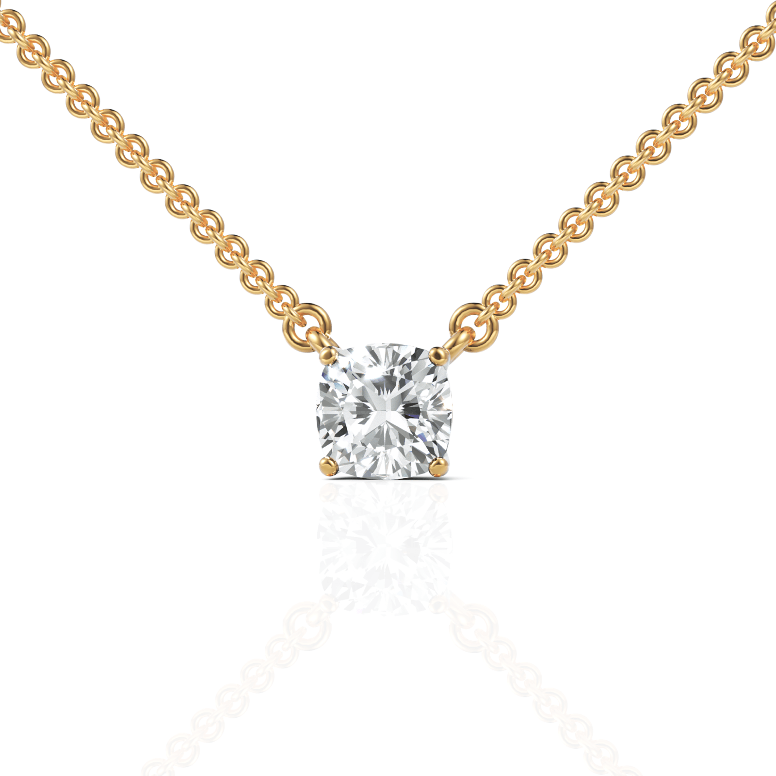 1CT Cushion Lab Diamond Solitaire Pendant - Buvea Jewels