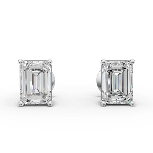 1Ct Each Emerald Lab Diamond Stud Earrings - Buvea Jewels