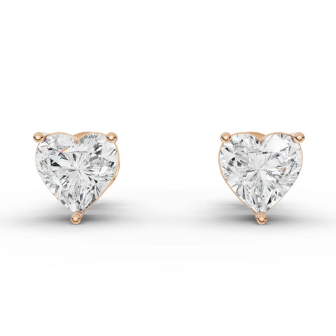 1CT Each Heart Lab Diamond Stud Earrings - Buvea Jewels