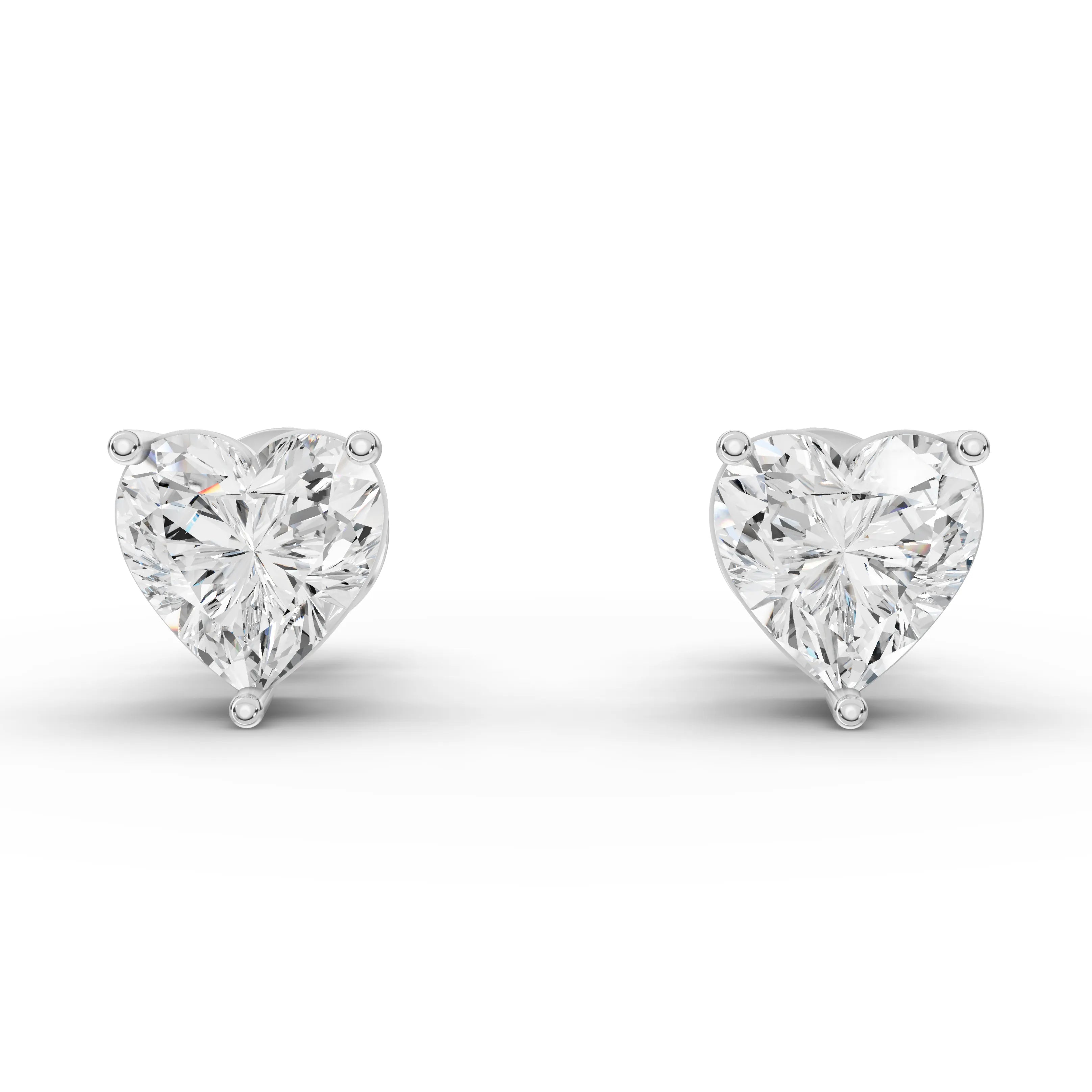 1CT Each Heart Lab Diamond Stud Earrings - Buvea Jewels
