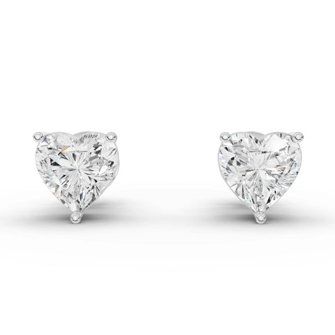 1CT Each Heart Lab Diamond Stud Earrings - Buvea Jewels
