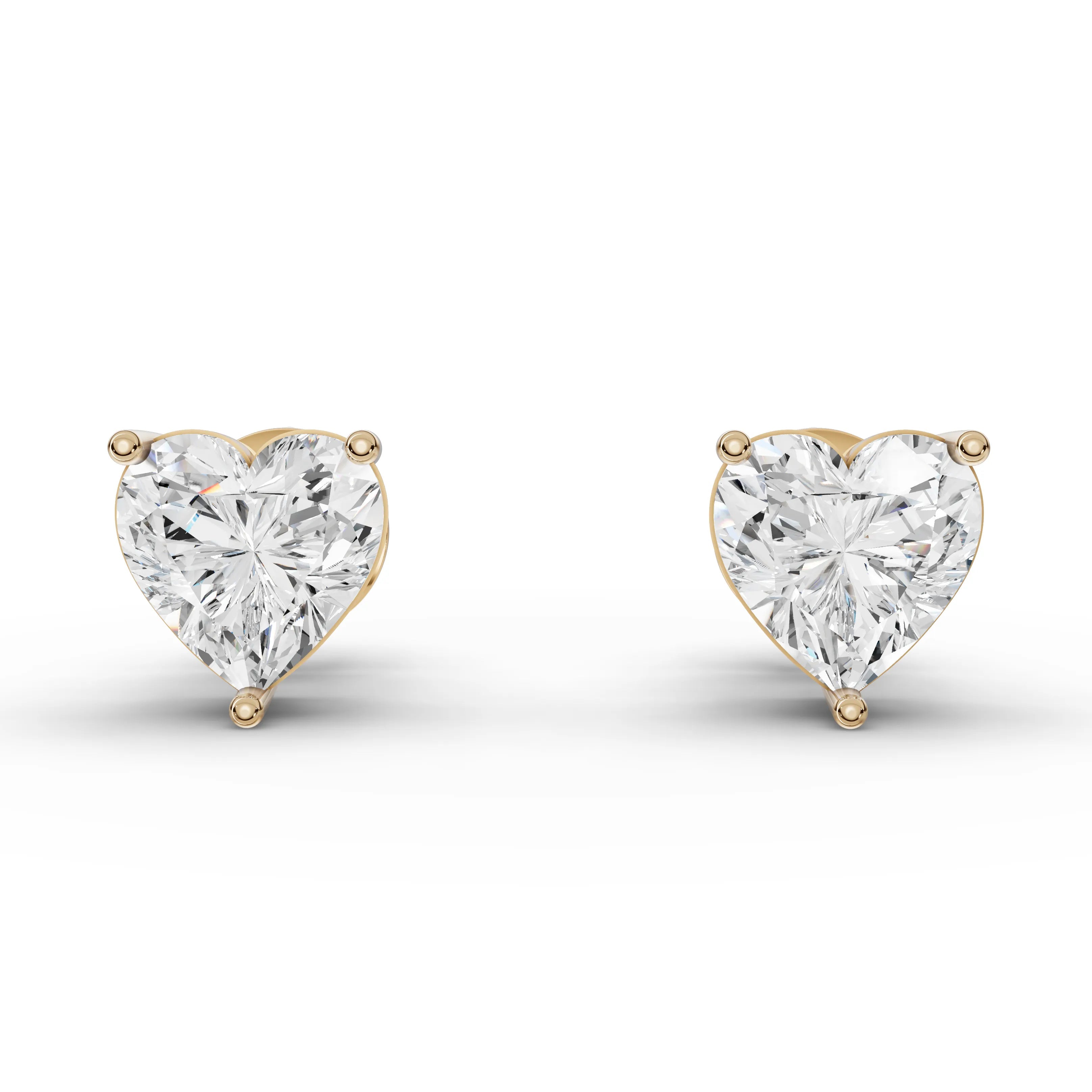 1CT Each Heart Lab Diamond Stud Earrings - Buvea Jewels