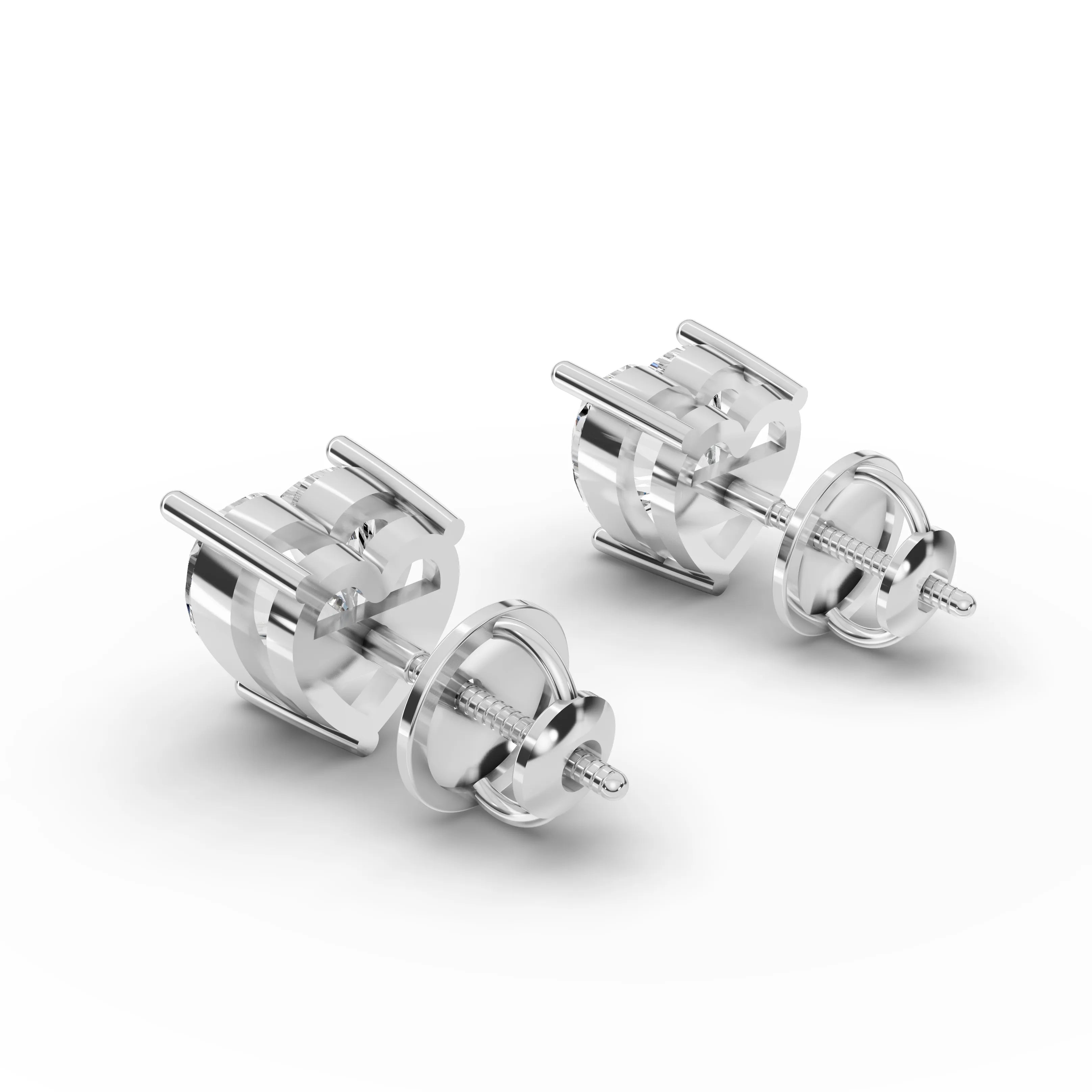 1CT Each Heart Lab Diamond Stud Earrings - Buvea Jewels