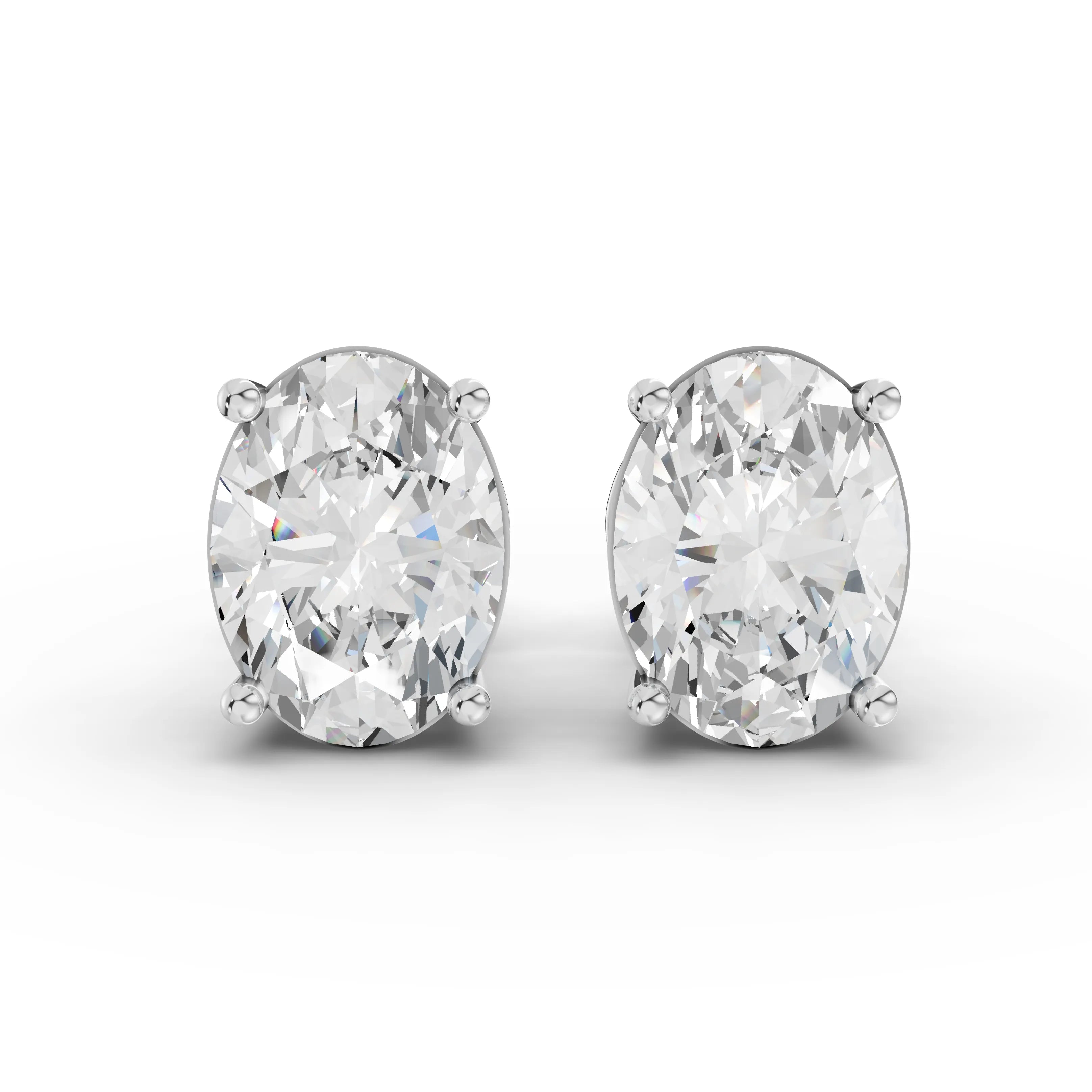 1CT Each Oval Lab Diamond Stud Earrings - Buvea Jewels