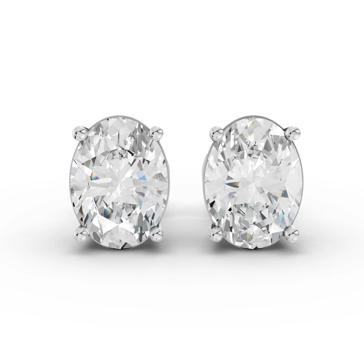 1CT Each Oval Lab Diamond Stud Earrings - Buvea Jewels