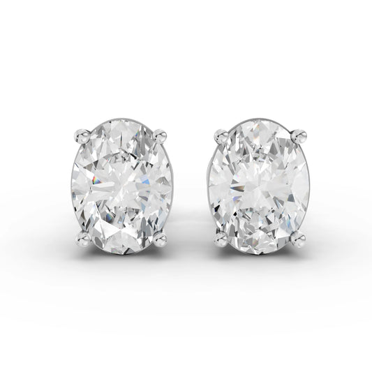 1CT Each Oval Lab Diamond Stud Earrings - Buvea Jewels