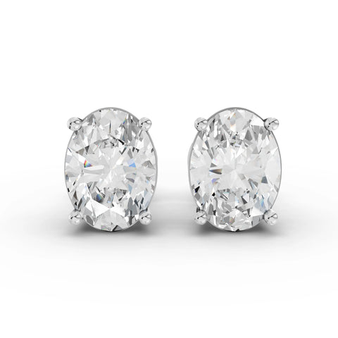 1CT Each Oval Lab Diamond Stud Earrings - Buvea Jewels