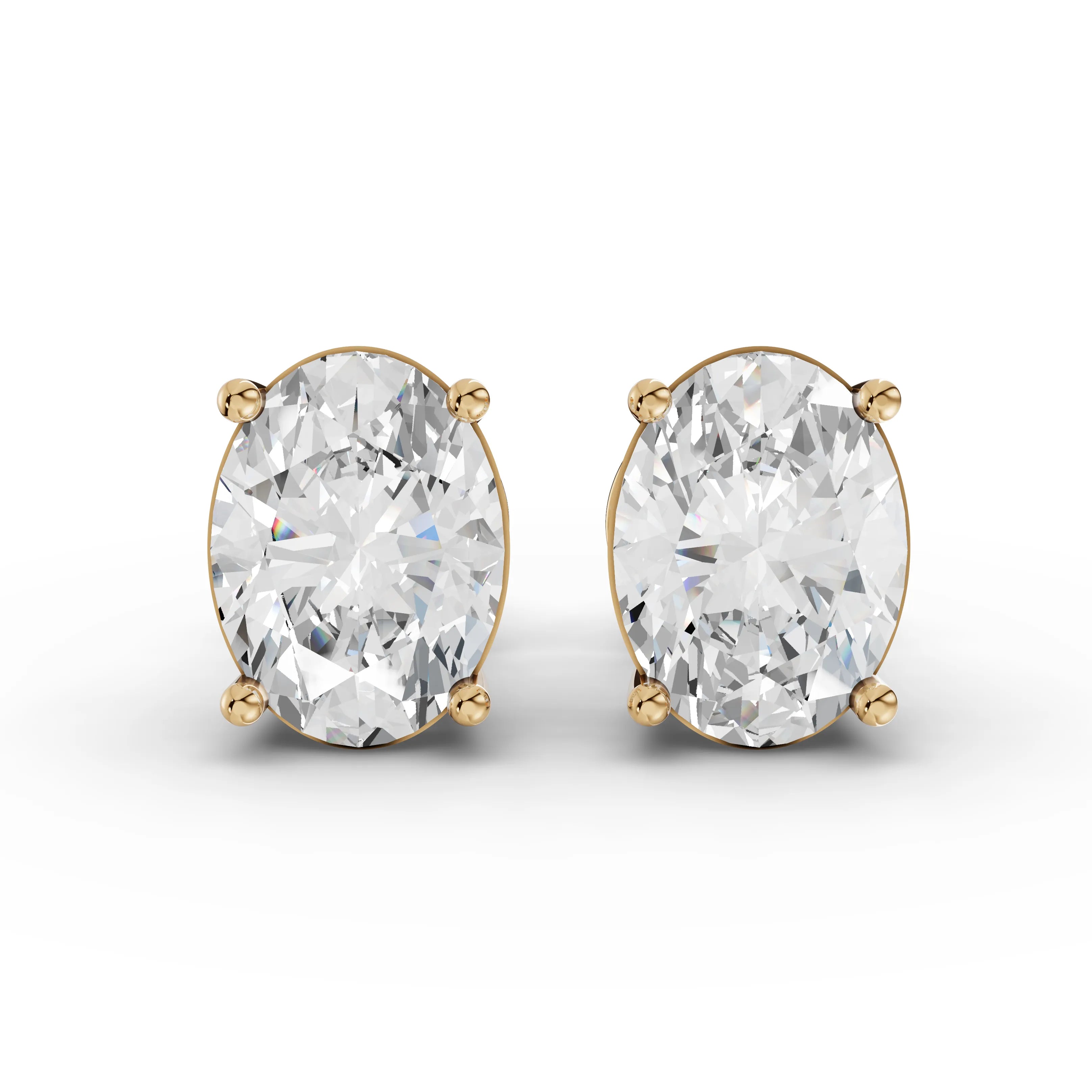 1CT Each Oval Lab Diamond Stud Earrings - Buvea Jewels