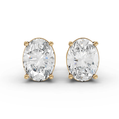 1CT Each Oval Lab Diamond Stud Earrings - Buvea Jewels