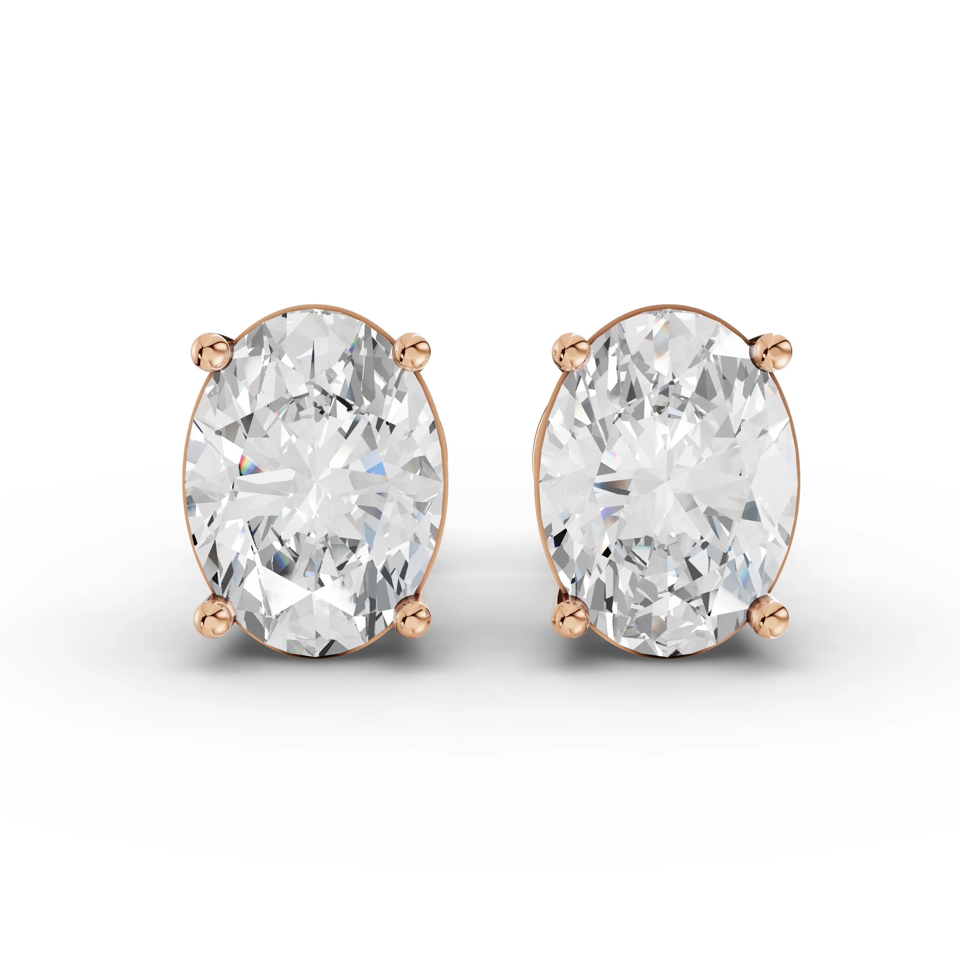 1CT Each Oval Lab Diamond Stud Earrings - Buvea Jewels