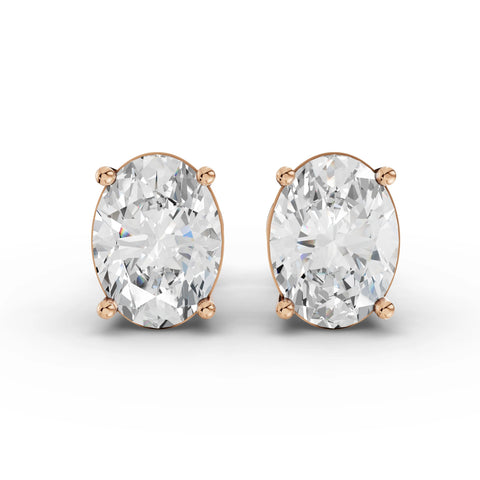 1CT Each Oval Lab Diamond Stud Earrings - Buvea Jewels