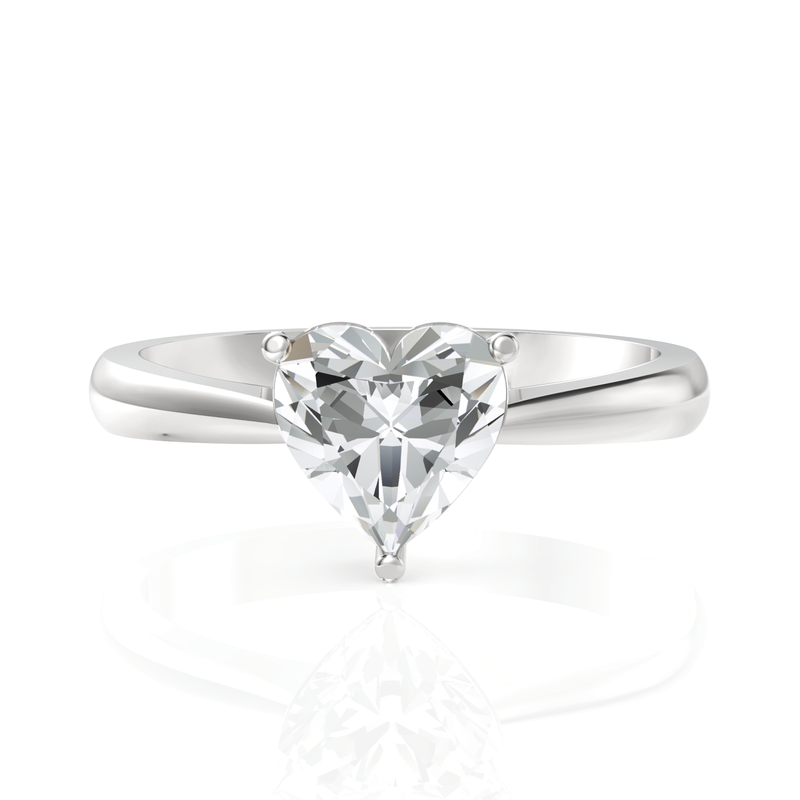 1CT Heart Lab Diamond Classic Solitaire Engagement Ring - Buvea Jewels