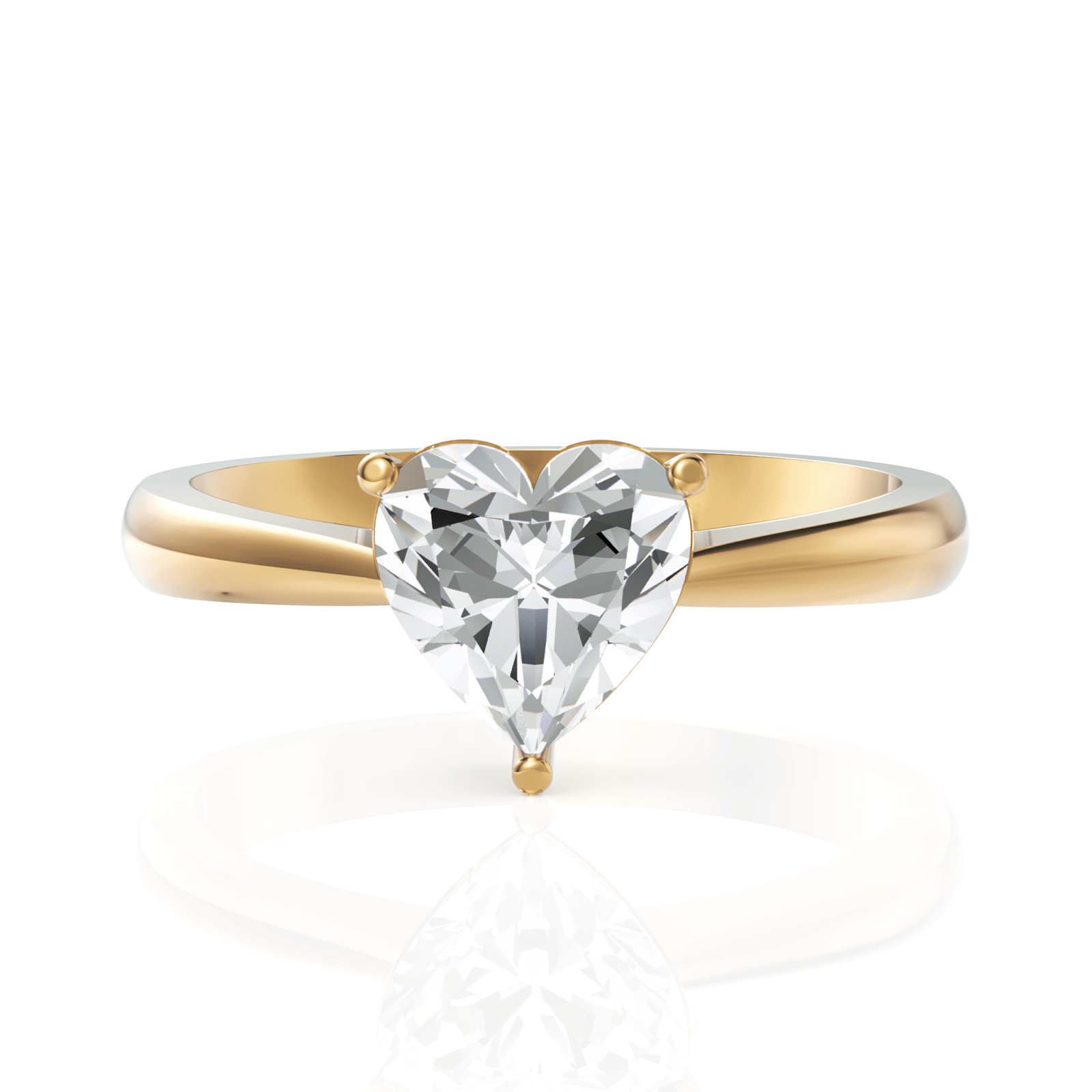 1CT Heart Lab Diamond Classic Solitaire Engagement Ring - Buvea Jewels