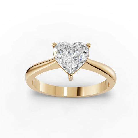 1CT Heart Lab Diamond Classic Solitaire Engagement Ring - Buvea Jewels