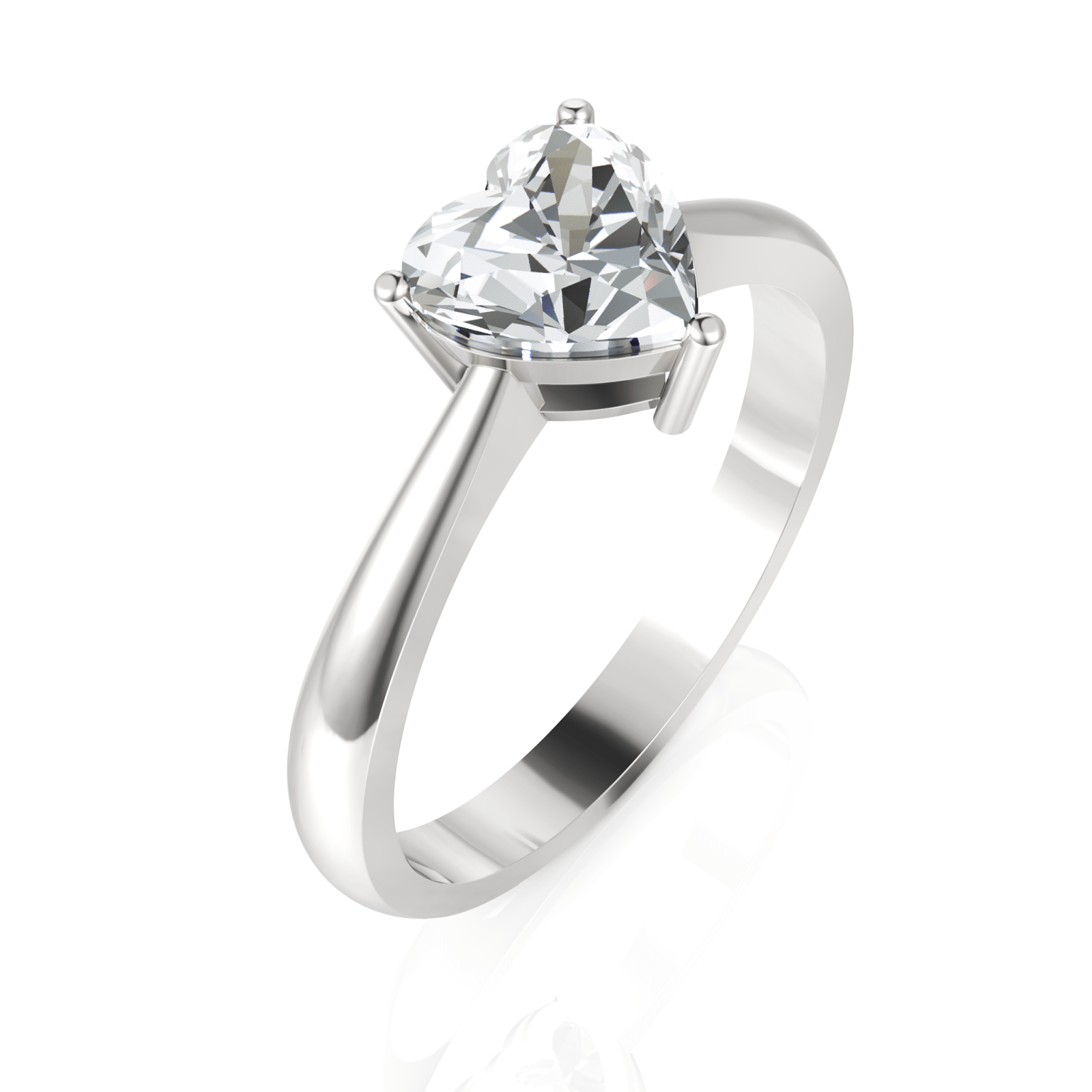 1CT Heart Lab Diamond Classic Solitaire Engagement Ring - Buvea Jewels