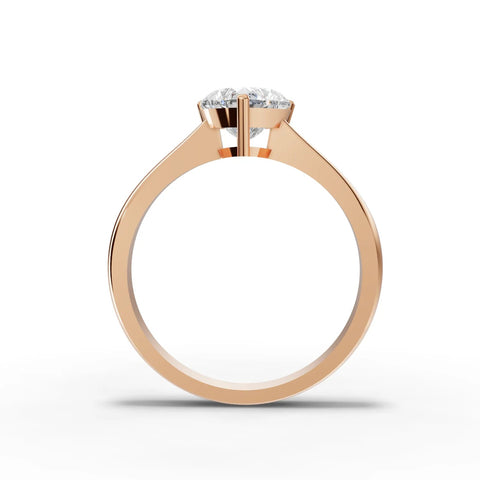 1CT Heart Lab Diamond Classic Solitaire Engagement Ring - Buvea Jewels