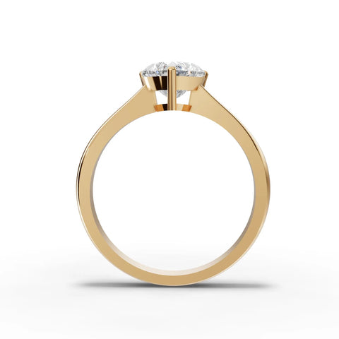 1CT Heart Lab Diamond Classic Solitaire Engagement Ring - Buvea Jewels