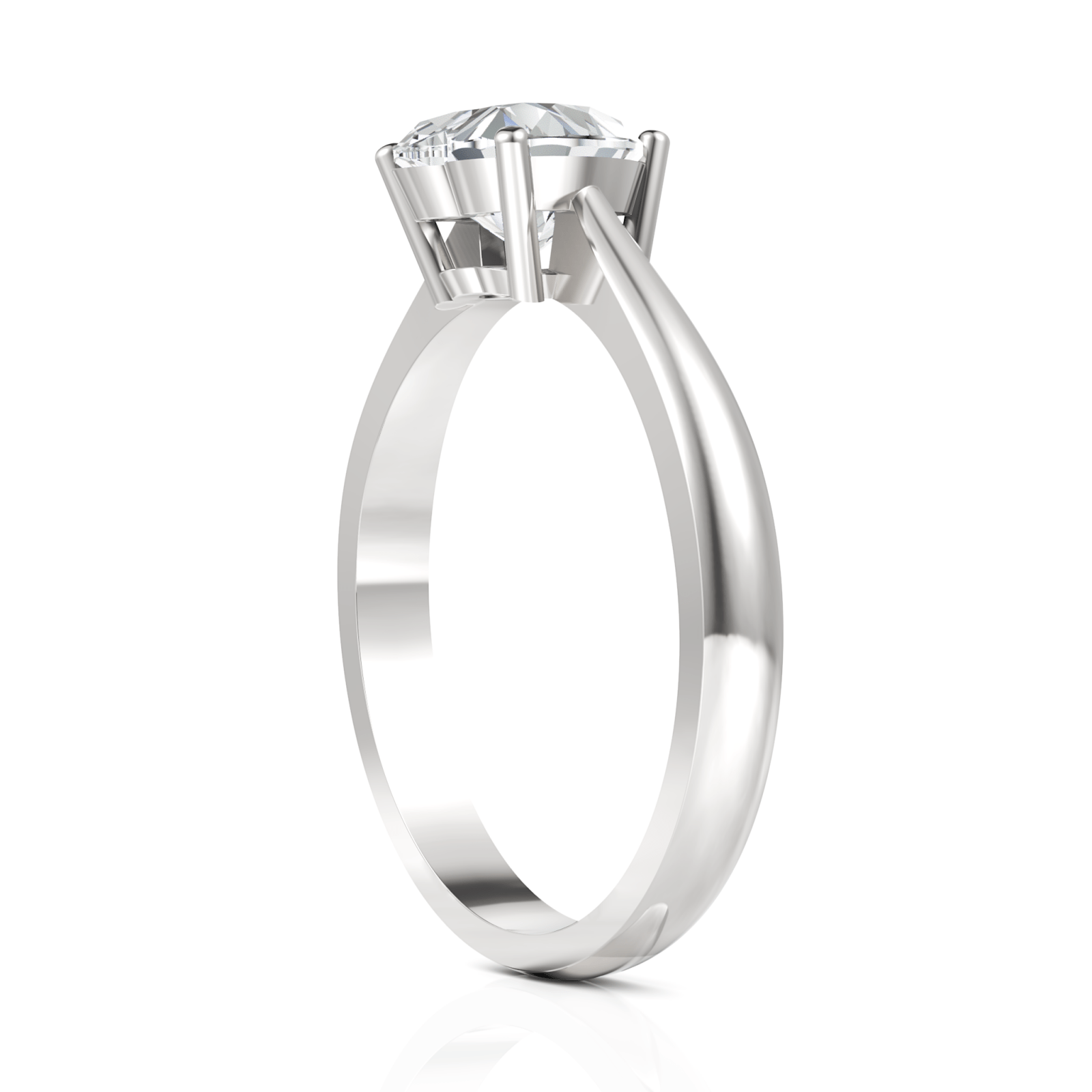 1CT Heart Lab Diamond Classic Solitaire Engagement Ring - Buvea Jewels