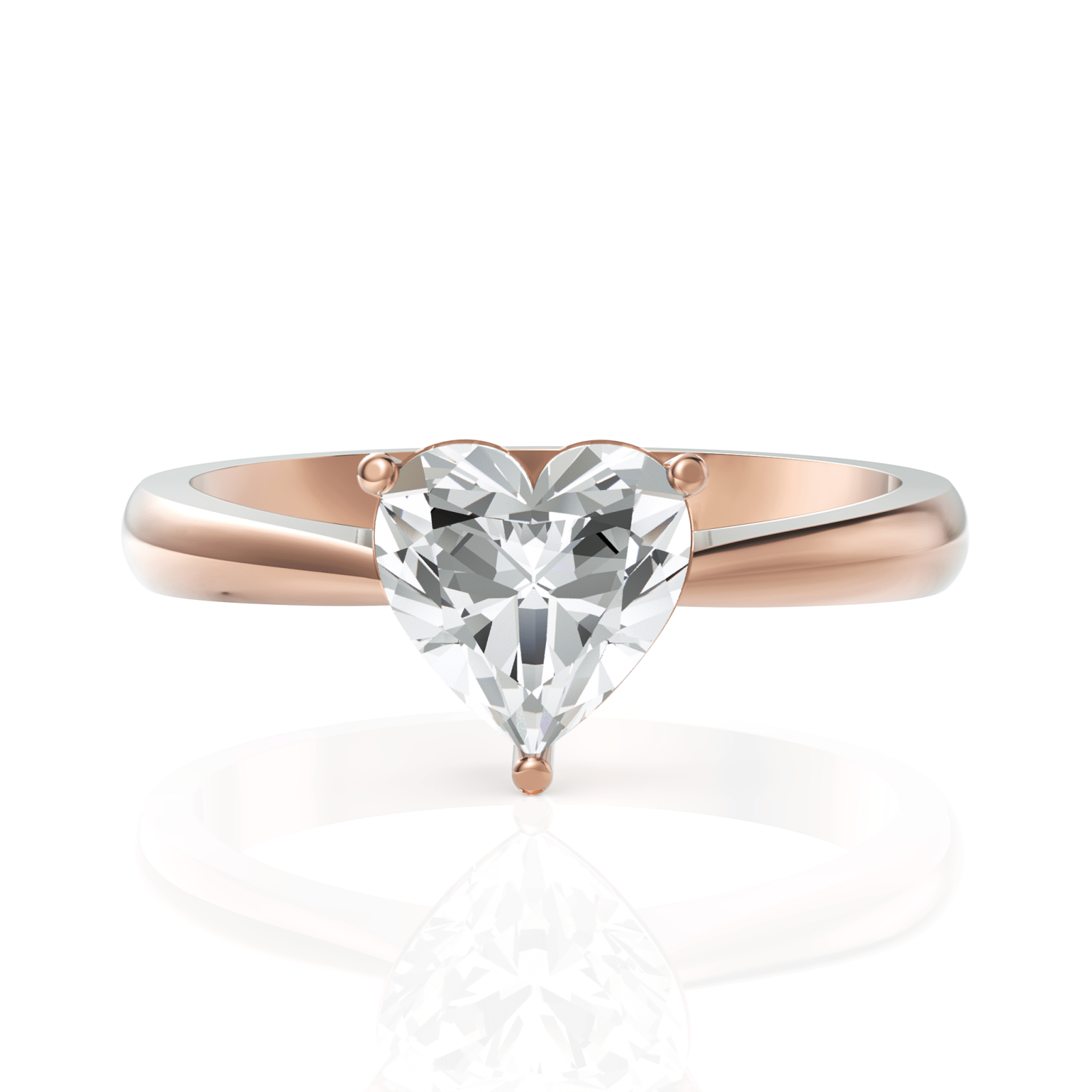 1CT Heart Lab Diamond Classic Solitaire Engagement Ring - Buvea Jewels