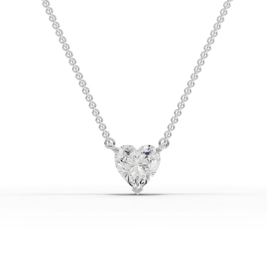 1CT Heart Lab Diamond Solitaire Pendant - Buvea Jewels