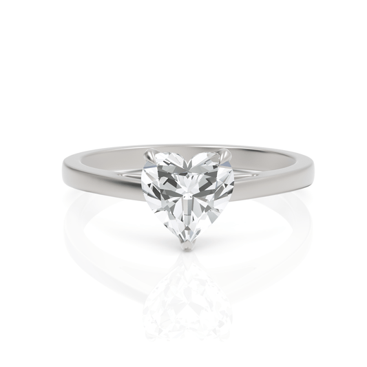 1CT Heart Lab Diamond Solitaire Ring - Buvea Jewels