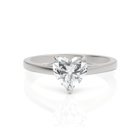 1CT Heart Lab Diamond Solitaire Ring - Buvea Jewels