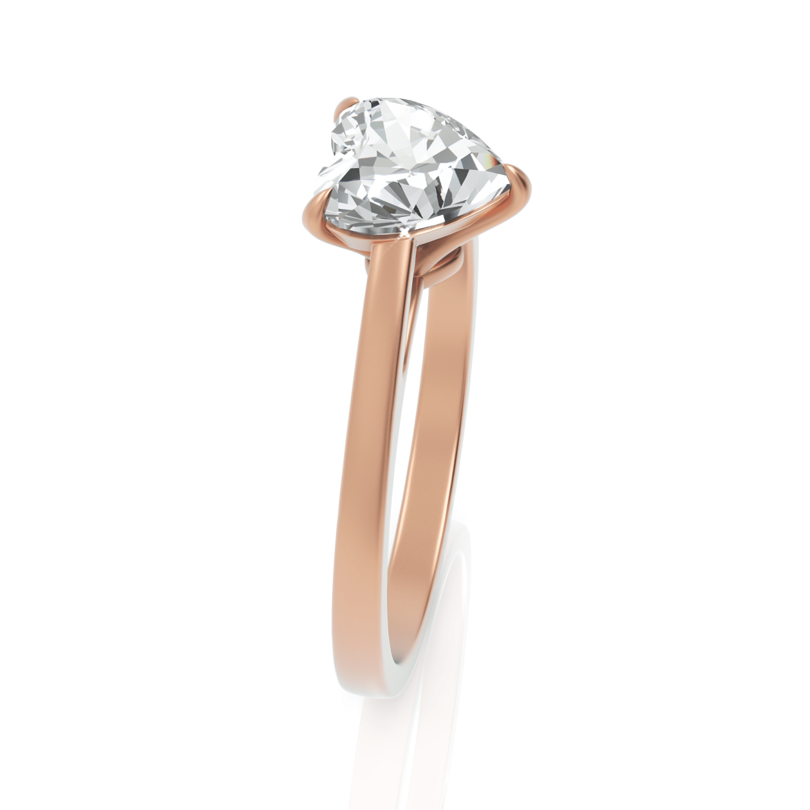 1CT Heart Lab Diamond Solitaire Ring - Buvea Jewels