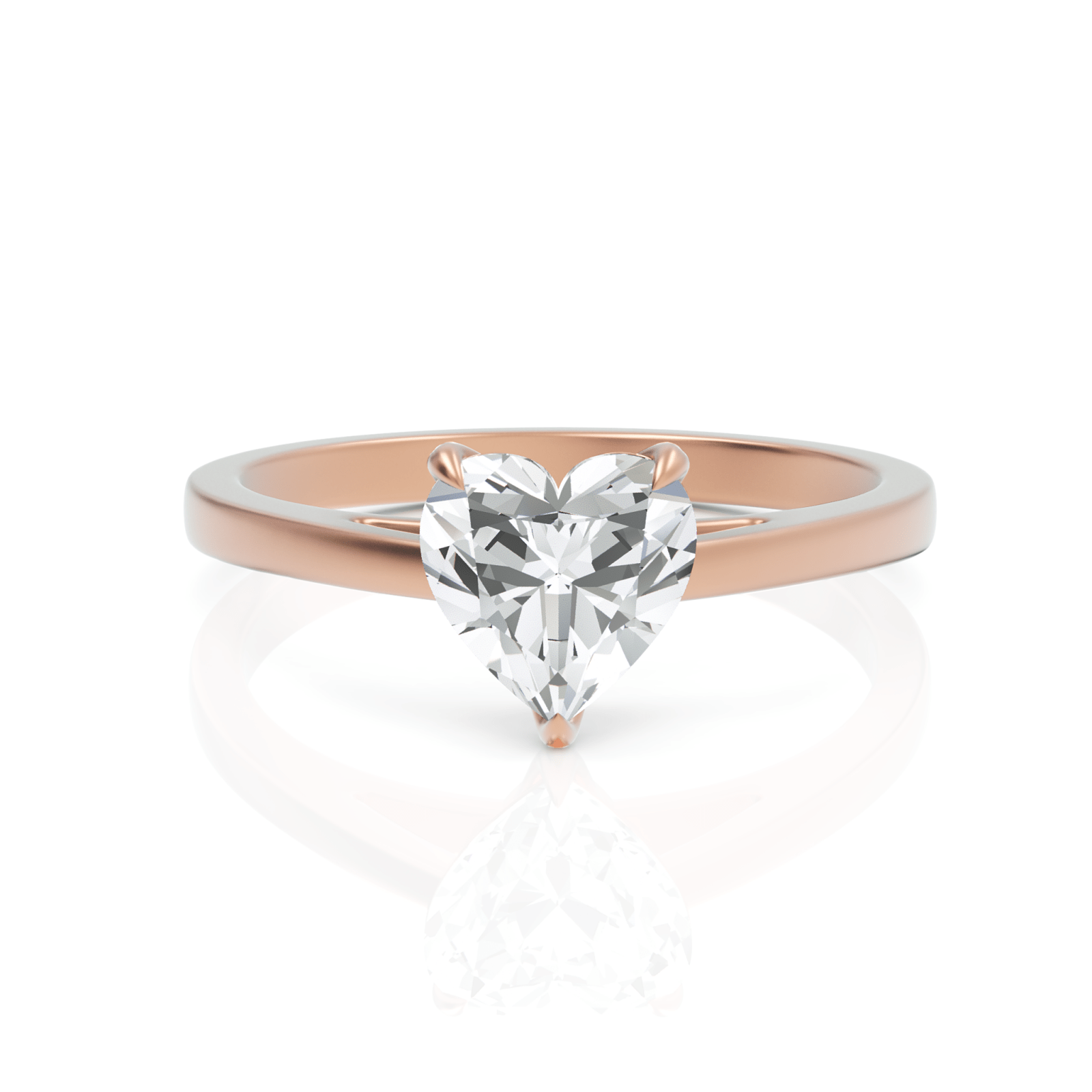 1CT Heart Lab Diamond Solitaire Ring - Buvea Jewels