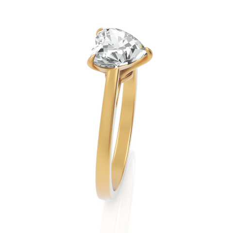 1CT Heart Lab Diamond Solitaire Ring - Buvea Jewels