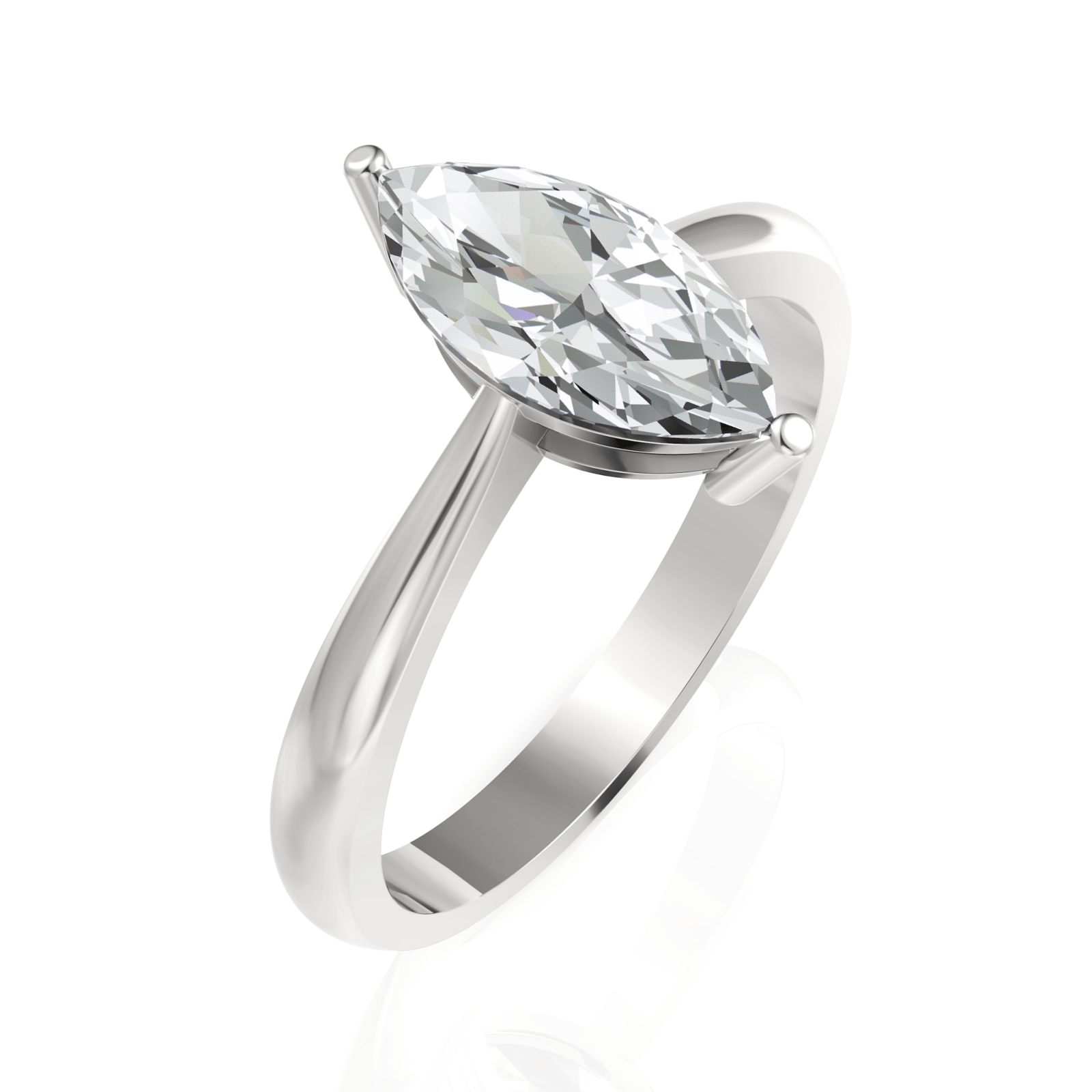 1CT Marquise Lab Diamond Classic Solitaire Engagement Ring - Buvea Jewels