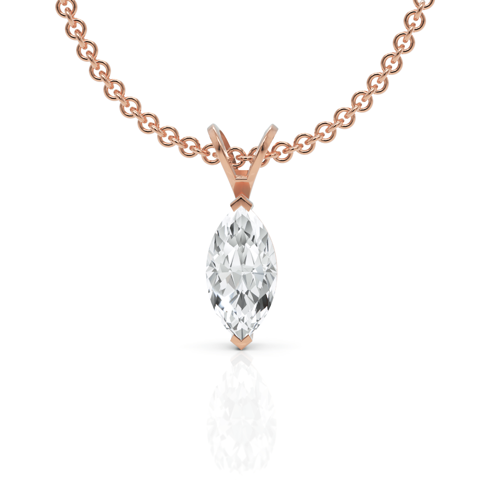 1CT Marquise Lab Diamond Solitaire Pendant - Buvea Jewels