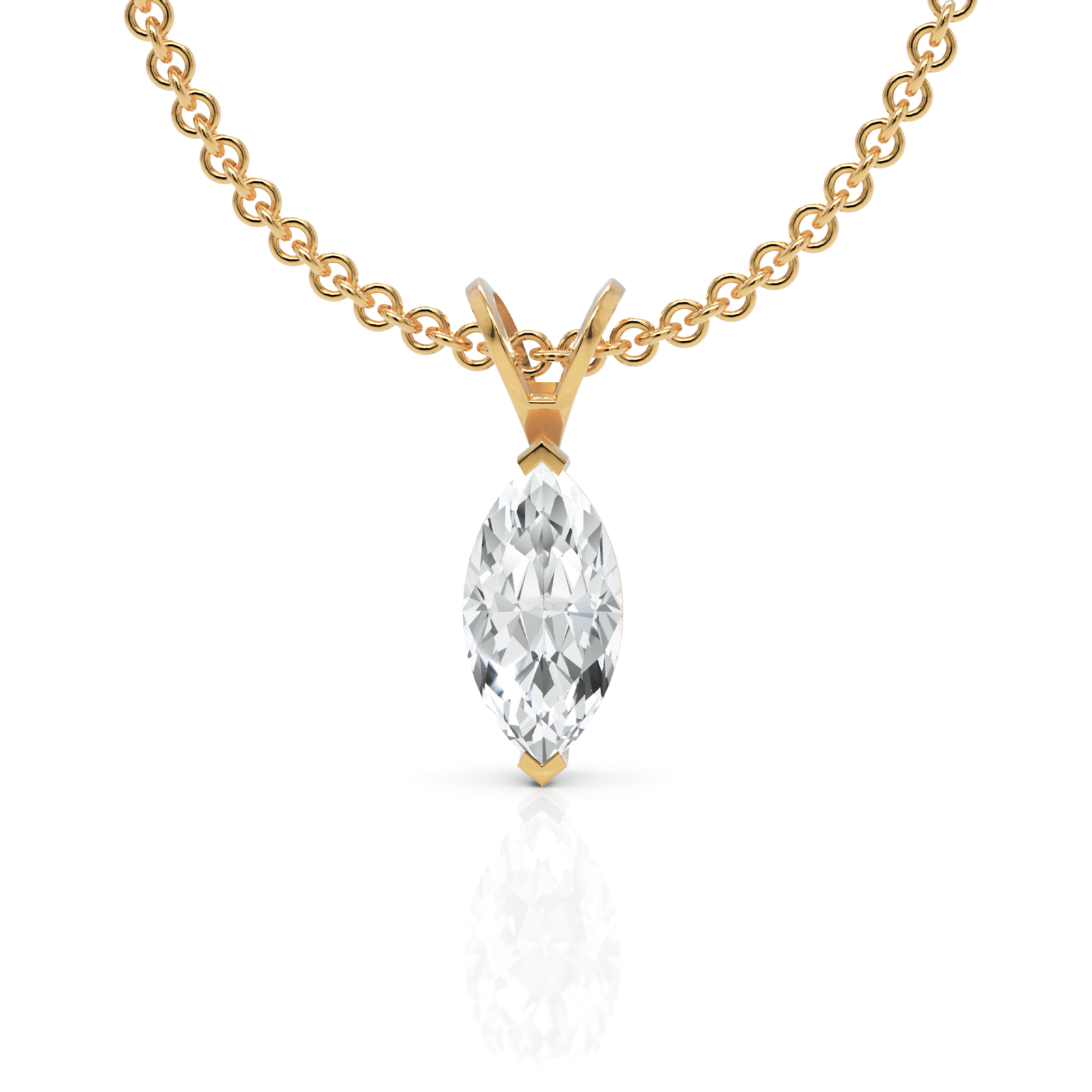 1CT Marquise Lab Diamond Solitaire Pendant - Buvea Jewels