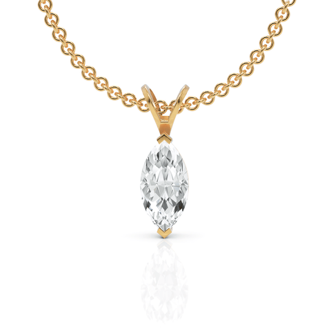 1CT Marquise Lab Diamond Solitaire Pendant - Buvea Jewels