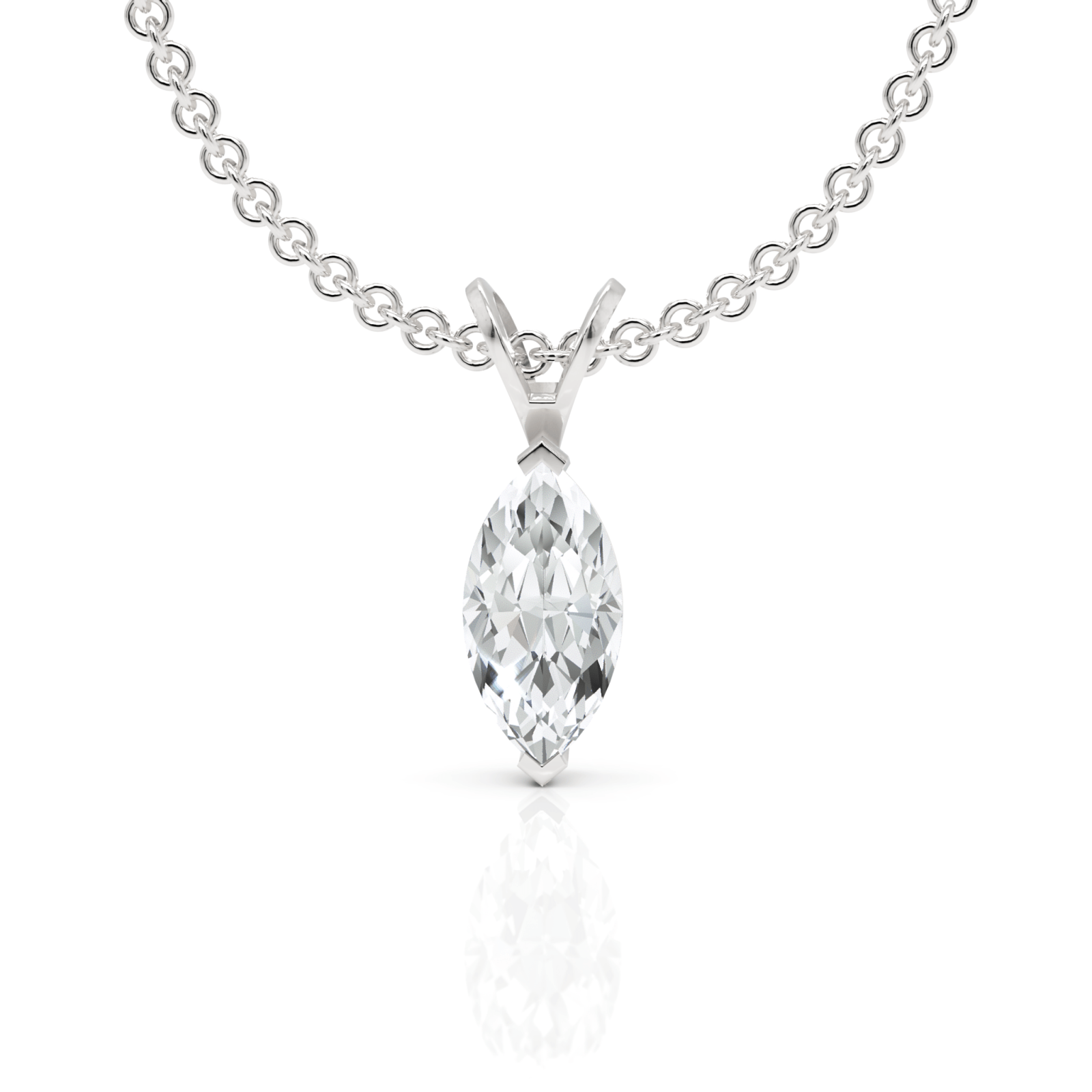 1CT Marquise Lab Diamond Solitaire Pendant - Buvea Jewels