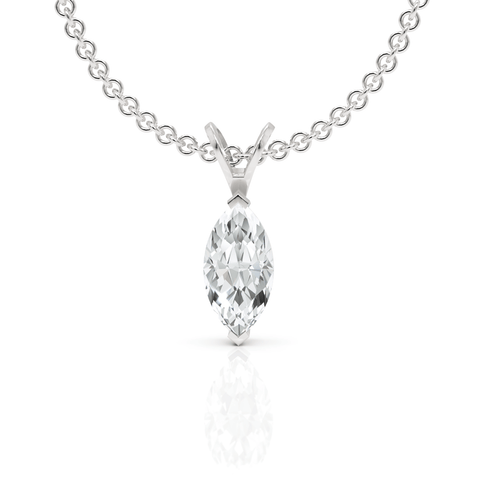 1CT Marquise Lab Diamond Solitaire Pendant - Buvea Jewels