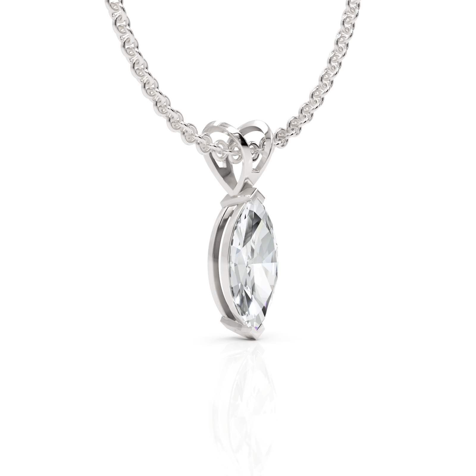 1CT Marquise Lab Diamond Solitaire Pendant - Buvea Jewels