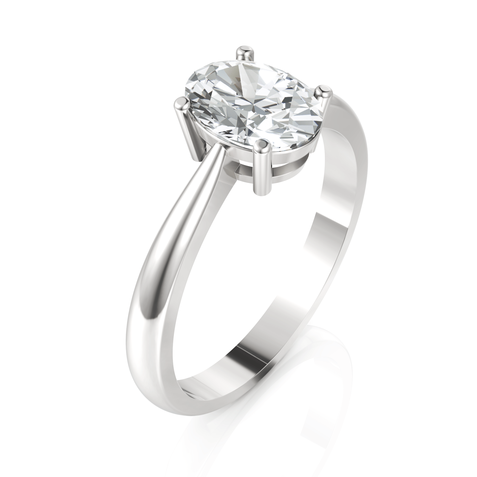 1CT Oval Lab Diamond Classic Solitaire Engagement Ring - Buvea Jewels