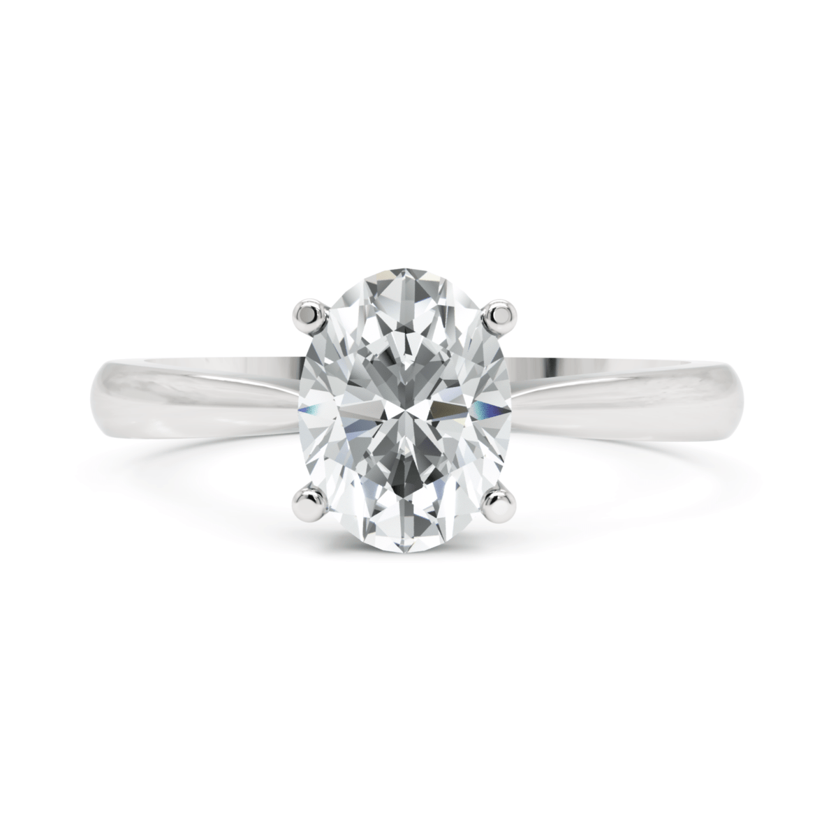 1CT Oval Lab Diamond Classic Solitaire Engagement Ring - Buvea Jewels