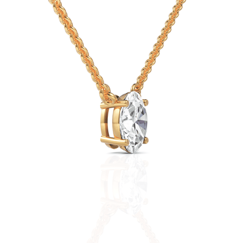 1CT Oval Lab Diamond Solitaire Pendant - Buvea Jewels