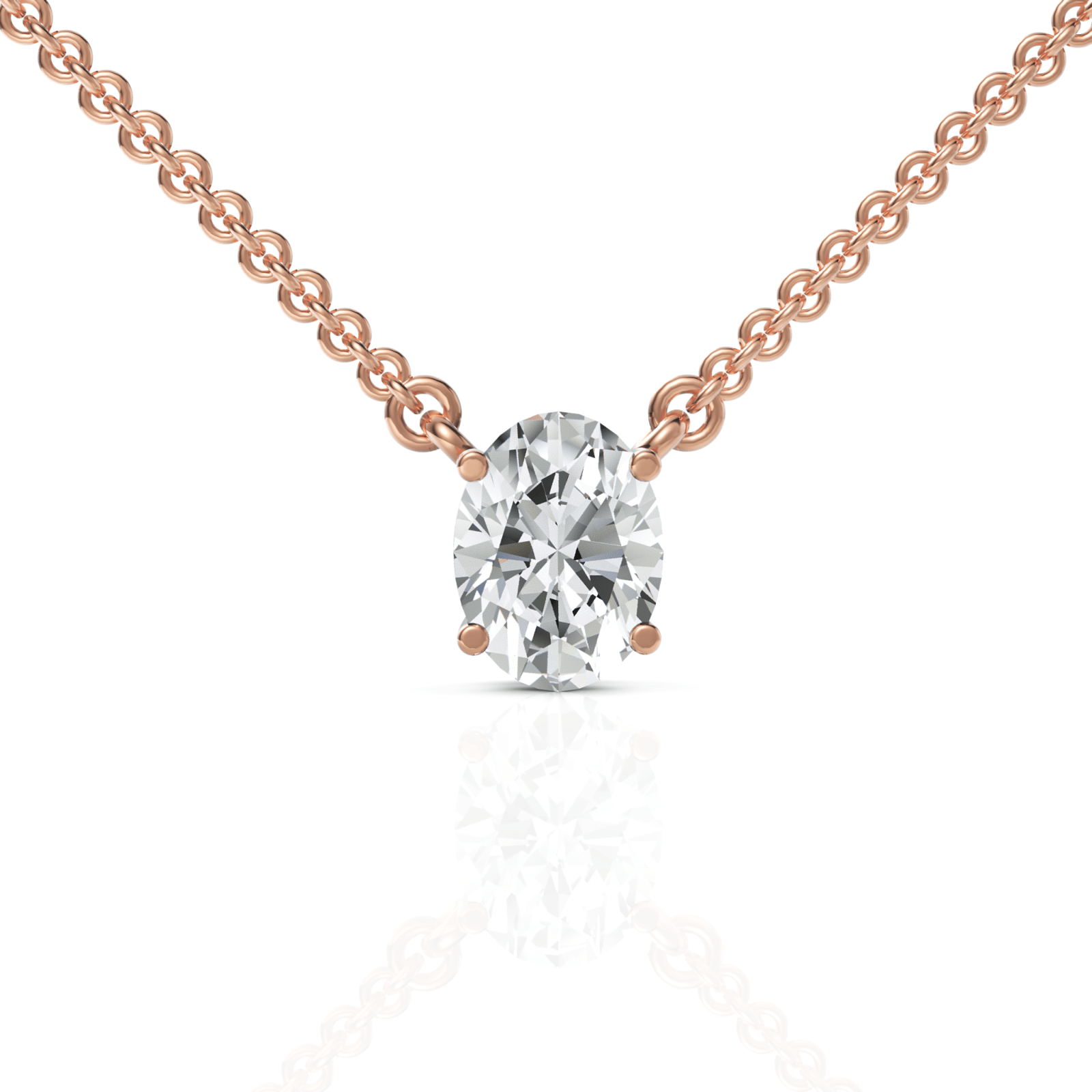 1CT Oval Lab Diamond Solitaire Pendant - Buvea Jewels