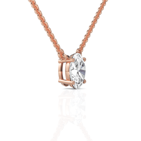 1CT Oval Lab Diamond Solitaire Pendant - Buvea Jewels