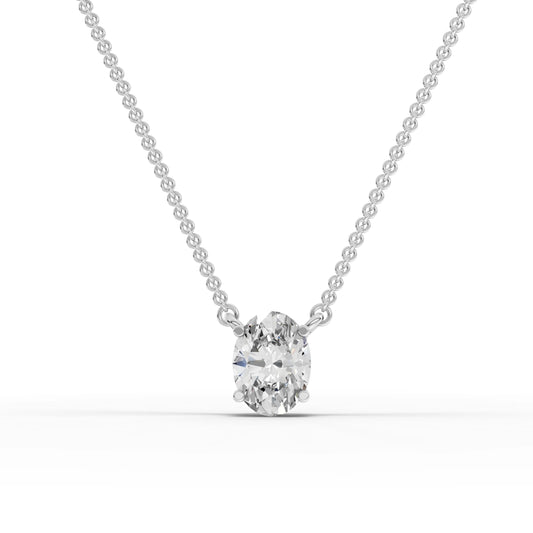 1CT Oval Lab Diamond Solitaire Pendant - Buvea Jewels