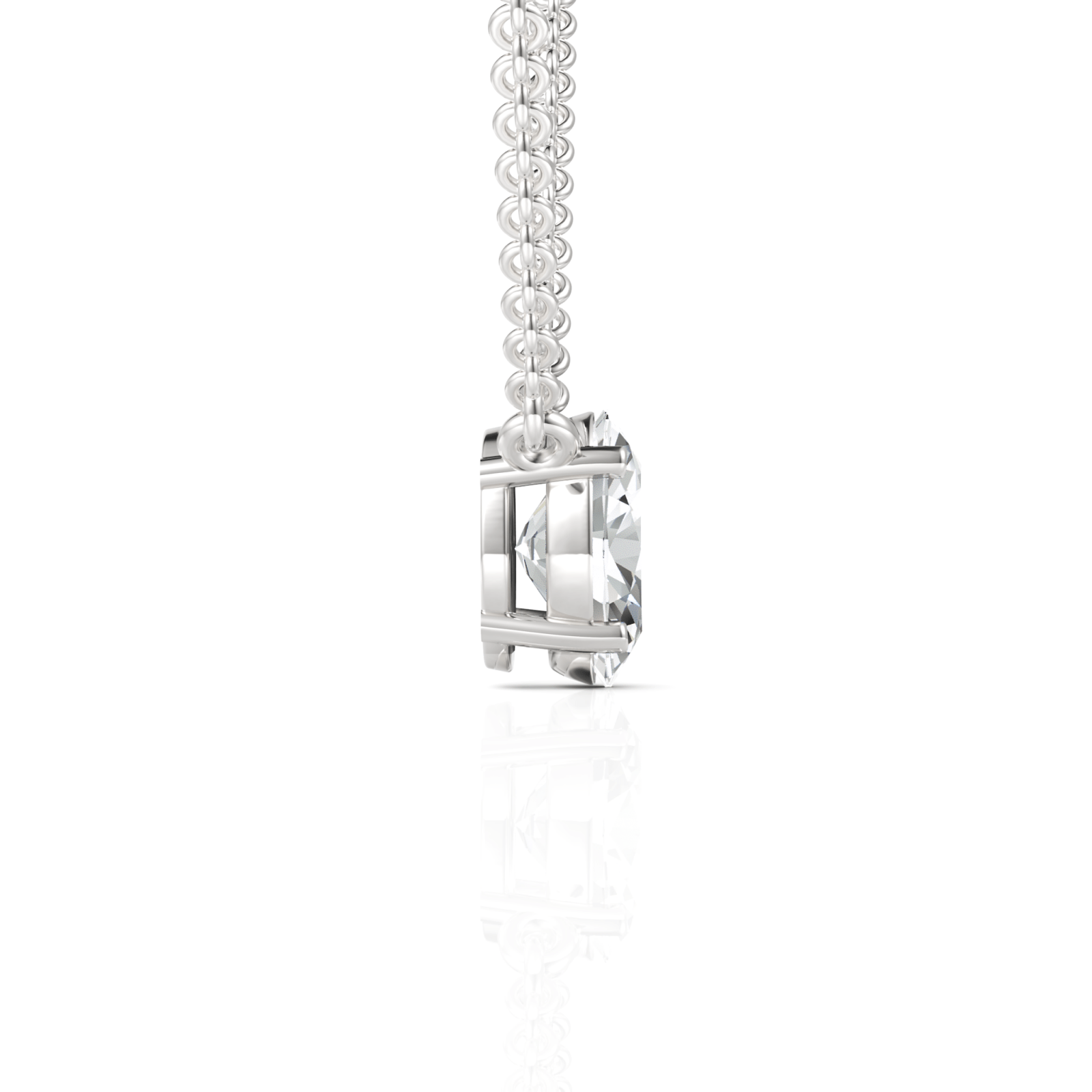 1CT Oval Lab Diamond Solitaire Pendant - Buvea Jewels