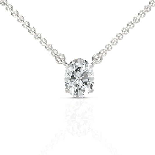 1CT Oval Lab Diamond Solitaire Pendant - Buvea Jewels